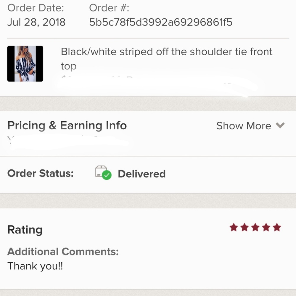 5⭐ rated black striped off the shoulder top - Picture 4 of 4